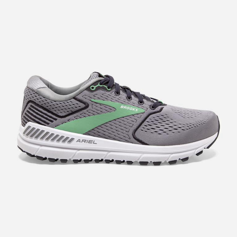 Brooks Ariel '20 NZ - Women's Walking Shoes - Alloy/Grey/Black/Green (67108-KSOR)